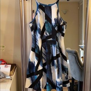 Blue geometric Vince Camino Dress